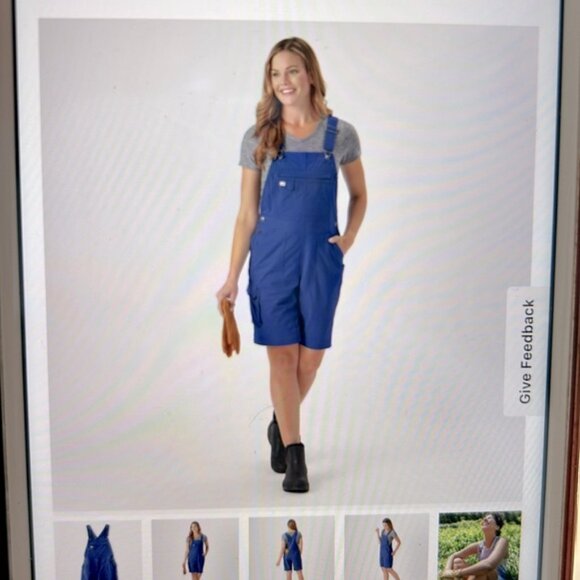 DULUTH TRADING CO. women’s Blue Heirloom Gardening shirt overalls. Size M. - Picture 4 of 11